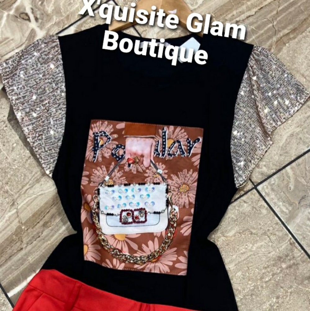 Sequin purse Detail Top